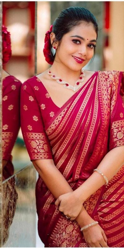 MS 503 Red Color Soft Litchi Silk On All Over Saree Casual, Wedding, Festive, Events . Expected Delivery 4-6 Working Days @1199/- only | Sarees, Bollywood Sarees, Creative Sarees, Designer Sarees, Embroidered Sarees, Ethnic Saree, Modern Digital sarees, Party Wear Sarees