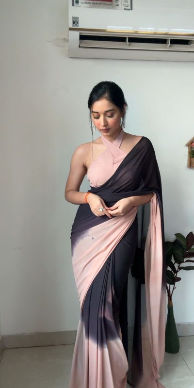 SC 225 Peach Black Color Soft Georgette Silk Ready To Wear Saree Casual, Wedding, Festive, Events . Expected Delivery 4-6 Working Days @1549/- only | Sarees, Bollywood Sarees, Creative Sarees, Designer Sarees, Embroidered Sarees, Ethnic Saree, Modern Digital sarees, Party Wear Sarees