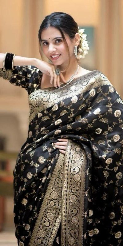 MS 483 Black Color Soft Litchi Silk Kubera Pattu Saree Casual, Wedding, Festive, Events . Expected Delivery 4-6 Working Days @1199/- only | Sarees, Bollywood Sarees, Creative Sarees, Designer Sarees, Embroidered Sarees, Ethnic Saree, Modern Digital sarees, Party Wear Sarees