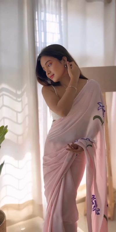 SC 408 Pink Color Pure Soft Georgette Silk Pari Work Saree Casual, Wedding, Festive, Events . Expected Delivery 4-6 Working Days @1599/- only | Sarees, Bollywood Sarees, Creative Sarees, Designer Sarees, Embroidered Sarees, Ethnic Saree, Modern Digital sarees, Party Wear Sarees