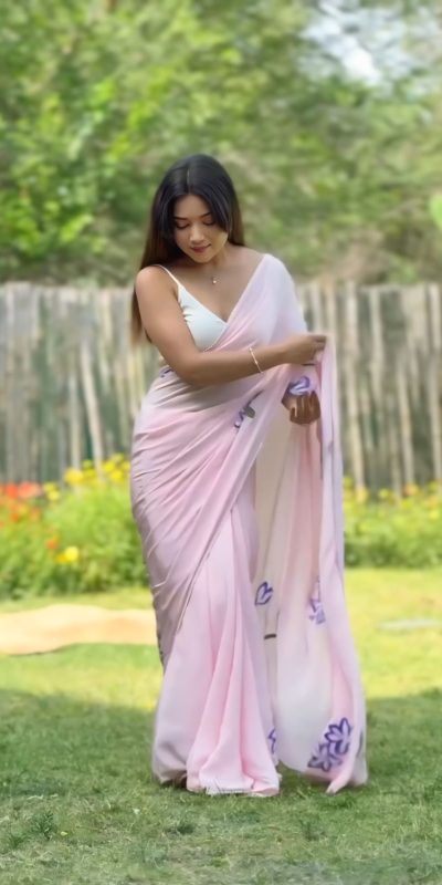 SC 408 Pink Color Pure Soft Georgette Silk Pari Work Saree Casual, Wedding, Festive, Events . Expected Delivery 4-6 Working Days @1599/- only | Sarees, Bollywood Sarees, Creative Sarees, Designer Sarees, Embroidered Sarees, Ethnic Saree, Modern Digital sarees, Party Wear Sarees