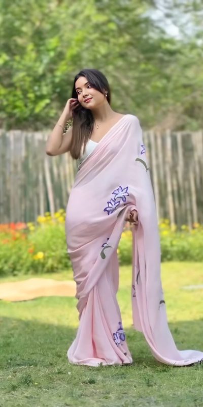SC 408 Pink Color Pure Soft Georgette Silk Pari Work Saree Casual, Wedding, Festive, Events . Expected Delivery 4-6 Working Days @1599/- only | Sarees, Bollywood Sarees, Creative Sarees, Designer Sarees, Embroidered Sarees, Ethnic Saree, Modern Digital sarees, Party Wear Sarees