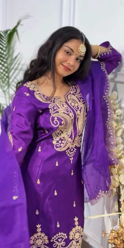 VLM 269 Purple Color Chinon Silk Embroidery Work Salwar Suit Casual, Wedding, Festive, Events . Expected Delivery 4-6 Working Days @2099/- only | Jump Suits, Salwar suit, Casual Suits, Creative suits, Designer Suits, Palazzo Suits, Party Wear Suits, Patiala Suits, Straight Suits