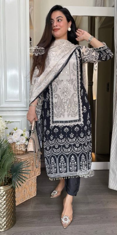 BE 337 White Color Chinon Printed Mirror Work Salwar Suit Casual, Wedding, Festive, Events . Expected Delivery 4-6 Working Days @1799/- only | Jump Suits, Salwar suit, Casual Suits, Creative suits, Designer Suits, Palazzo Suits, Party Wear Suits, Patiala Suits, Straight Suits