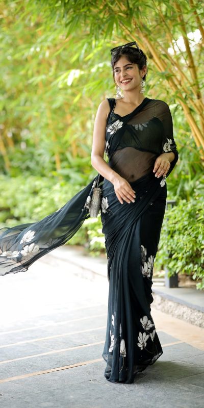 SC 411 Black Color Soft Georgette Silk All Over Saree Casual, Wedding, Festive, Events . Expected Delivery 4-6 Working Days @1599/- only | Sarees, Bollywood Sarees, Creative Sarees, Designer Sarees, Embroidered Sarees, Ethnic Saree, Modern Digital sarees, Party Wear Sarees