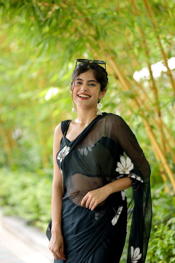 Black Soft Georgette Silk All Over Saree - Image 4