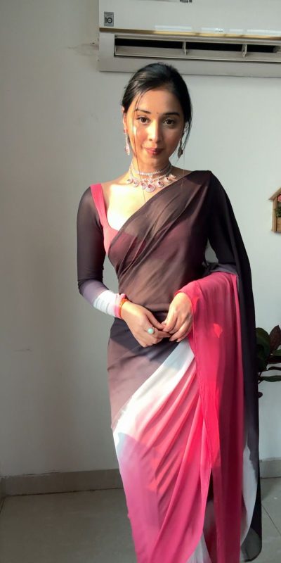 SC 235 Black Pink Color Soft Georgette Silk Ready To Wear Saree Casual, Wedding, Festive, Events . Expected Delivery 4-6 Working Days @1549/- only | Sarees, Bollywood Sarees, Creative Sarees, Designer Sarees, Embroidered Sarees, Ethnic Saree, Modern Digital sarees, Party Wear Sarees