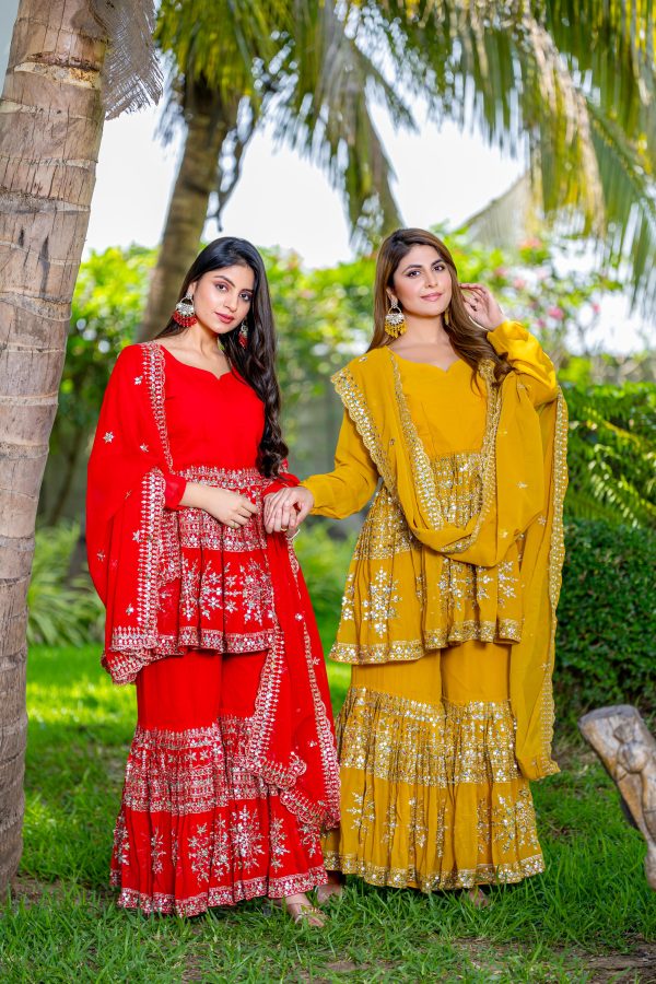 Yellow Georgette 7mm Sequence Work Salwar Suit - Image 4