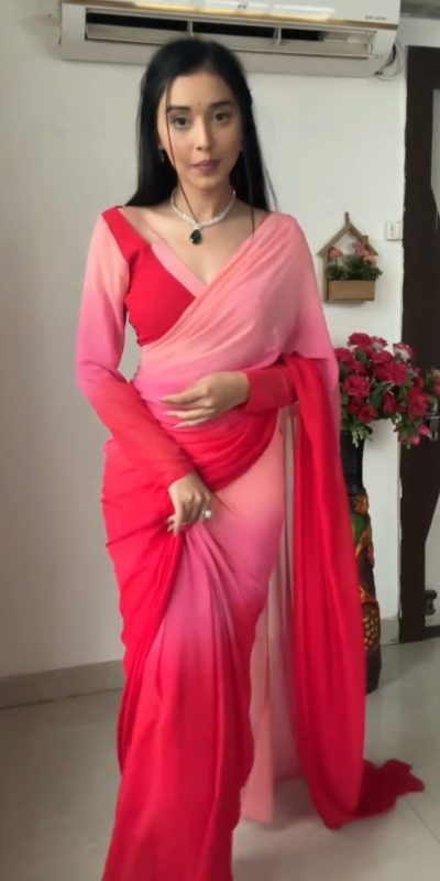 SC 226 Pink Red Color Soft Georgette Silk Ready To Wear Saree Casual, Wedding, Festive, Events . Expected Delivery 4-6 Working Days @1549/- only | Sarees, Bollywood Sarees, Creative Sarees, Designer Sarees, Embroidered Sarees, Ethnic Saree, Modern Digital sarees, Party Wear Sarees