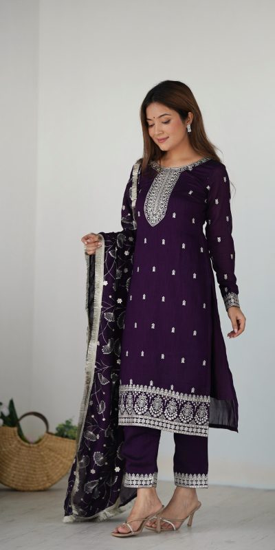 KB 276 Purple Color Rangoli Silk Sequence Jari Work Salwar Suit Casual, Wedding, Party, Festive, Events Etc.4-6 Working Days@ 2049/-only | Jump Suits, Salwar suit, Casual Suits, Creative suits, Designer Suits, Palazzo Suits, Party Wear Suits, Patiala Suits, Straight Suits