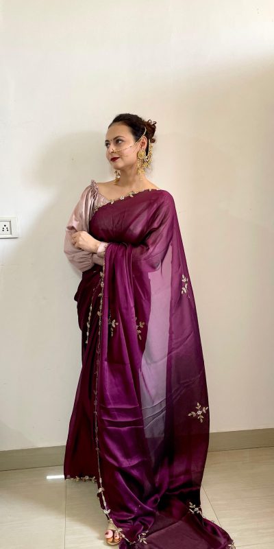 AC Resham Wine Color Rangoli Silk Handwork Cutwork Pearl Saree Casual, Wedding, Festive, Events . Expected Delivery 4-6 Working Days @1999/- only | Sarees, Bollywood Sarees, Creative Sarees, Designer Sarees, Embroidered Sarees, Ethnic Saree, Modern Digital sarees, Party Wear Sarees