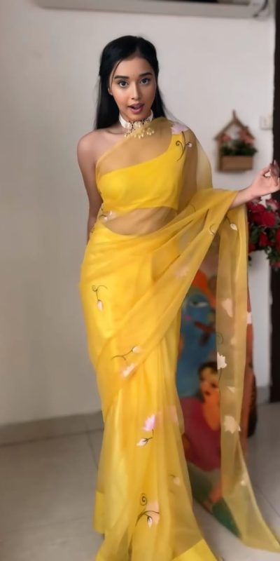 SC 237 Yellow Color Soft Organza Silk Ready To Wear Saree Casual, Wedding, Festive, Events . Expected Delivery  4-6 Working Days @1549/- only                                                                                                                                             | Sarees, Bollywood Sarees, Creative Sarees, Designer Sarees, Embroidered Sarees, Ethnic Saree, Modern Digital sarees, Party Wear Sarees