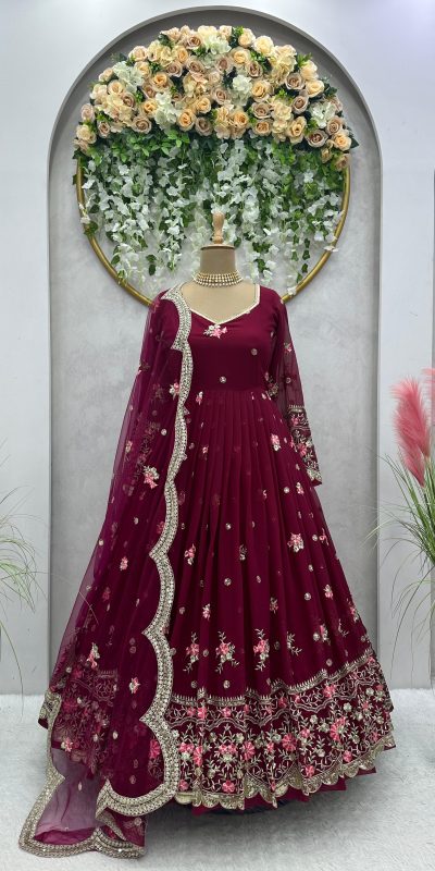KD 1373 Red Color Georgette Thread With Sequence Salwar Suit Casual, Wedding, Party, Festive, Events Etc.4-6 Working Days@ 2049/-only | Jump Suits, Salwar suit, Casual Suits, Creative suits, Designer Suits, Palazzo Suits, Party Wear Suits, Patiala Suits, Straight Suits