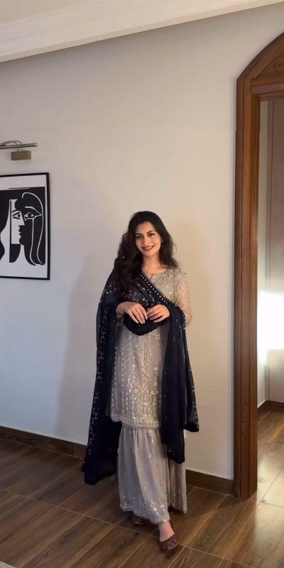 SRK 5246 Grey Color Faux Georgette Embroidery Sequence Beads Work Salwar Suit Casual, Wedding, Party, Festive, Events Etc.4-6 Working Days@ 2099/-only | Jump Suits, Salwar suit, Casual Suits, Creative suits, Designer Suits, Palazzo Suits, Party Wear Suits, Patiala Suits, Straight Suits