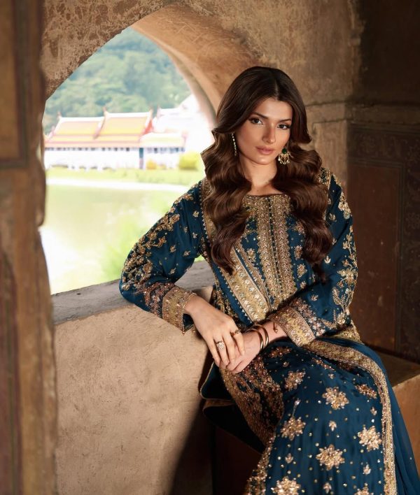 Navy Blue Georgette Sequence Work Salwar Suit - Image 6