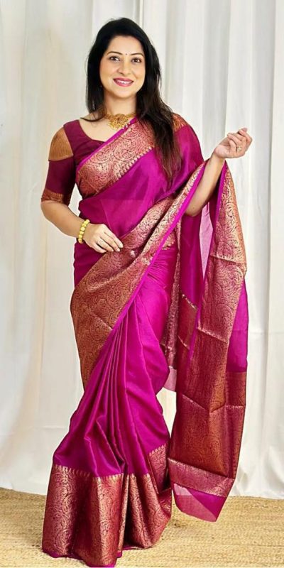 KP 3042 Pink Color Soft Litchi Silk Jacquard Work Saree Casual, Wedding, Festive, Events . Expected Delivery 4-6 Working Days @1349/- only | Sarees, Bollywood Sarees, Creative Sarees, Designer Sarees, Embroidered Sarees, Ethnic Saree, Modern Digital sarees, Party Wear Sarees