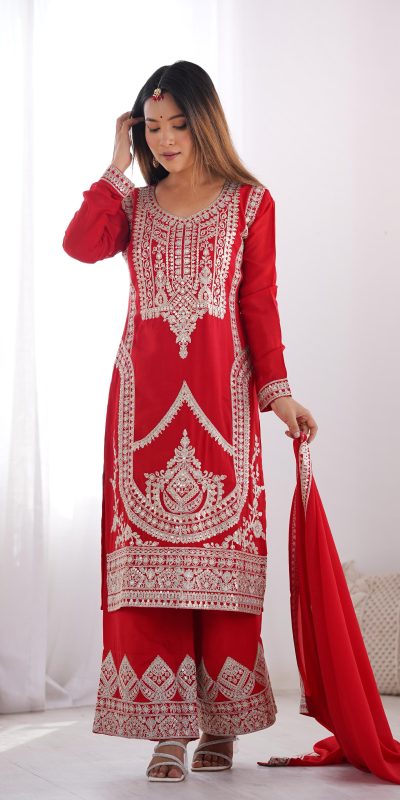 KB 280 Red Color Vichitra Silk Embroidery Sequence Salwar Suit Casual, Wedding, Party, Festive, Events Etc.4-6 Working Days@ 1969/-only | Jump Suits, Salwar suit, Casual Suits, Creative suits, Designer Suits, Palazzo Suits, Party Wear Suits, Patiala Suits, Straight Suits