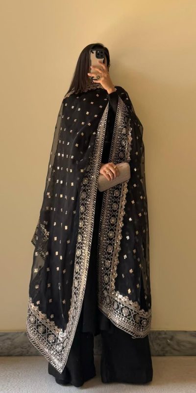 KD 1502 Black Chinon Silk With Inner Plain Anarkali Gown Casual, Wedding, Festive, Events . Expected Delivery 4-6 Working Days @1999/- only | Jump Suits, Salwar suit, Casual Suits, Creative suits, Designer Suits, Palazzo Suits, Party Wear Suits, Patiala Suits, Straight Suits