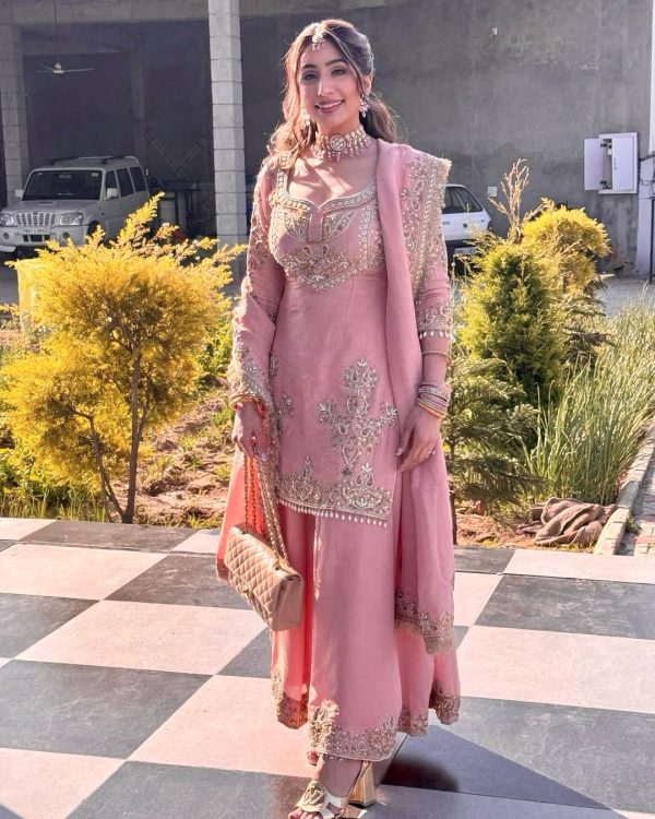 Pink Chinon Embroidery Sequence Work Salwar Suit - Image 4