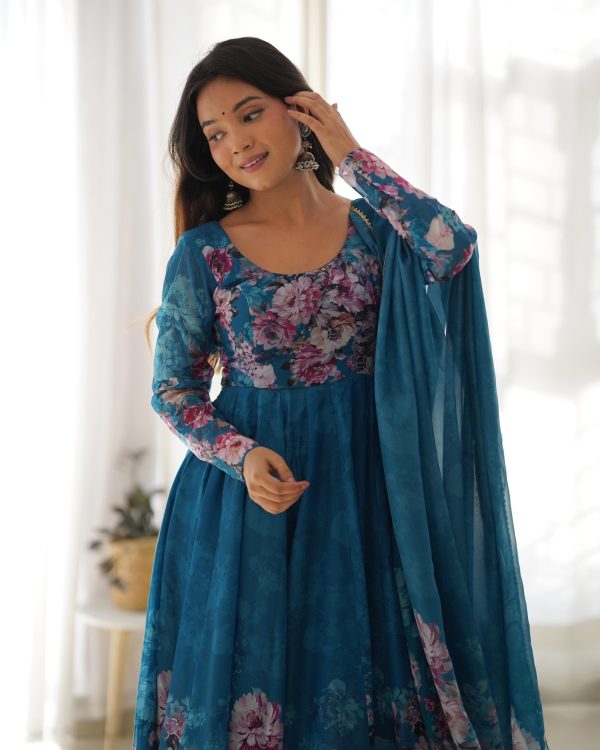 Rama Soft Organza Silk Print With Kali Gown - Image 8