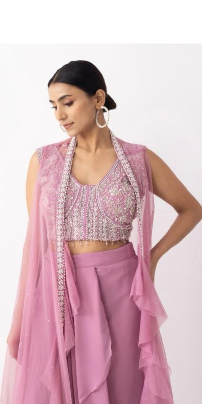 BE 332 Pink Color Georgette Beads Sequence Work Lace Dhoti Suit Casual, Wedding, Party, Festive, Events Etc.4-6 Working Days@ 2099/-only | Jump Suits, Salwar suit, Casual Suits, Creative suits, Designer Suits, Palazzo Suits, Party Wear Suits, Patiala Suits, Straight Suits