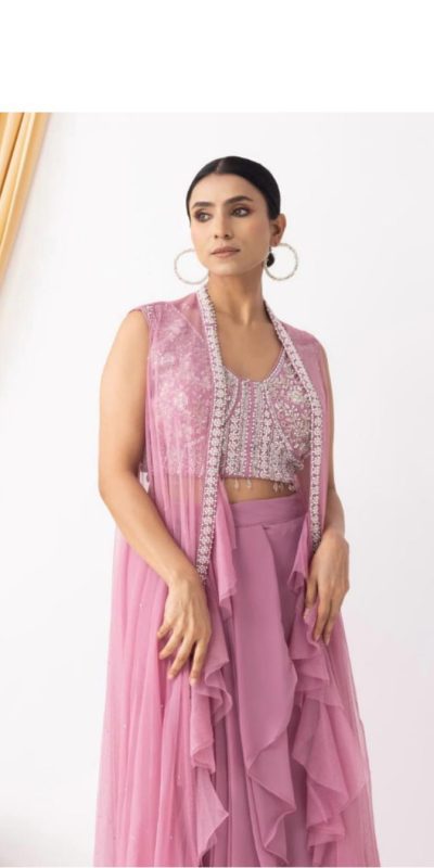 BE 332 Pink Color Georgette Beads Sequence Work Lace Dhoti Suit Casual, Wedding, Party, Festive, Events Etc.4-6 Working Days@ 2099/-only | Jump Suits, Salwar suit, Casual Suits, Creative suits, Designer Suits, Palazzo Suits, Party Wear Suits, Patiala Suits, Straight Suits