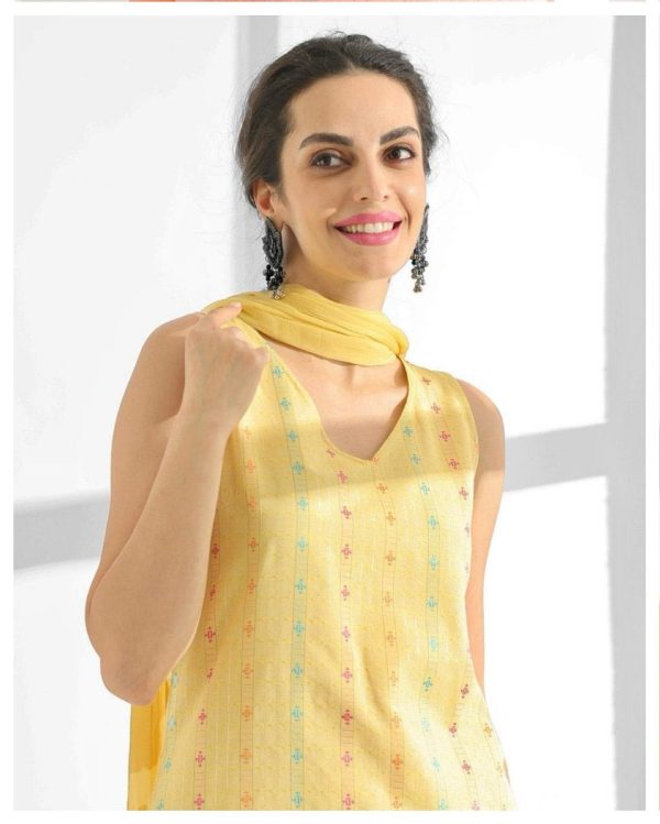Superb Yellow Color Pure Cotton Print Salwar Suit
