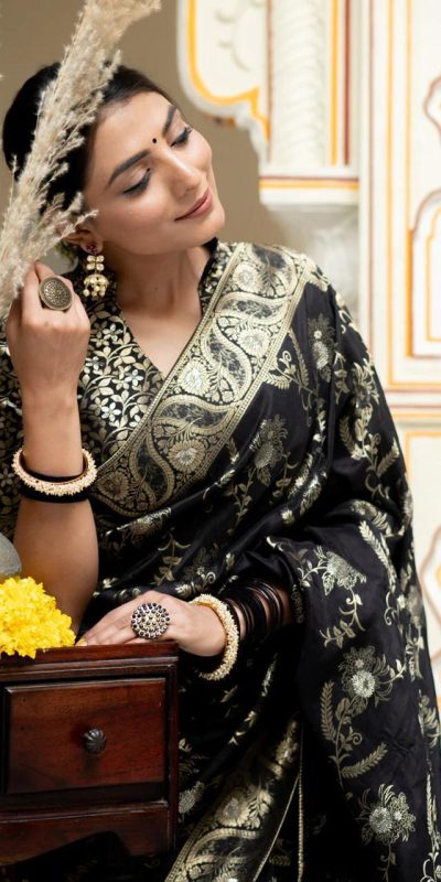 MB 494 Black Color Soft Litchi Silk All Over Weaving Saree Casual, Wedding, Festive, Events . Expected Delivery 4-6 Working Days @1199/- only | Sarees, Bollywood Sarees, Creative Sarees, Designer Sarees, Embroidered Sarees, Ethnic Saree, Modern Digital sarees, Party Wear Sarees
