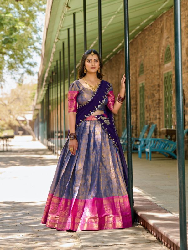 LNB 2020 Blue Color Kanjivaram Zari Weaving Work Lehenga Choli Wedding, Party, Festive, Events Etc. Delivery 4-6 Working Days Rs 1899 | Lehenga, Bollywood Lehenga, Creative Lehenga, Designer Lehenga, Embroidered Lehenga, Party Wear Lehenga