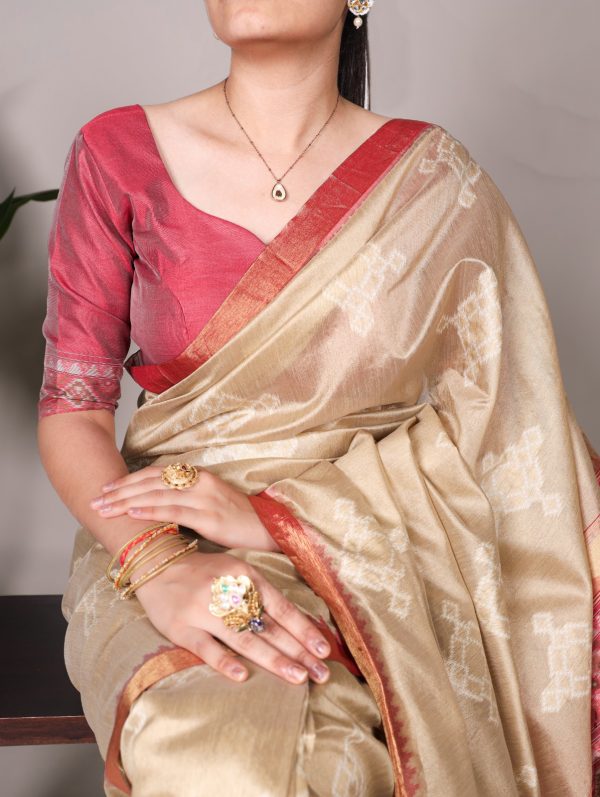 YNF 7503 Cream Color Jacquard Silk Printed With Zari Weaving Work Casual, Wedding, Festive, Events . Expected Delivery  4-6 Working Days @2199/- only                                | Sarees, Bollywood Sarees, Creative Sarees, Designer Sarees, Embroidered Sarees, Ethnic Saree, Modern Digital sarees, Party Wear Sarees