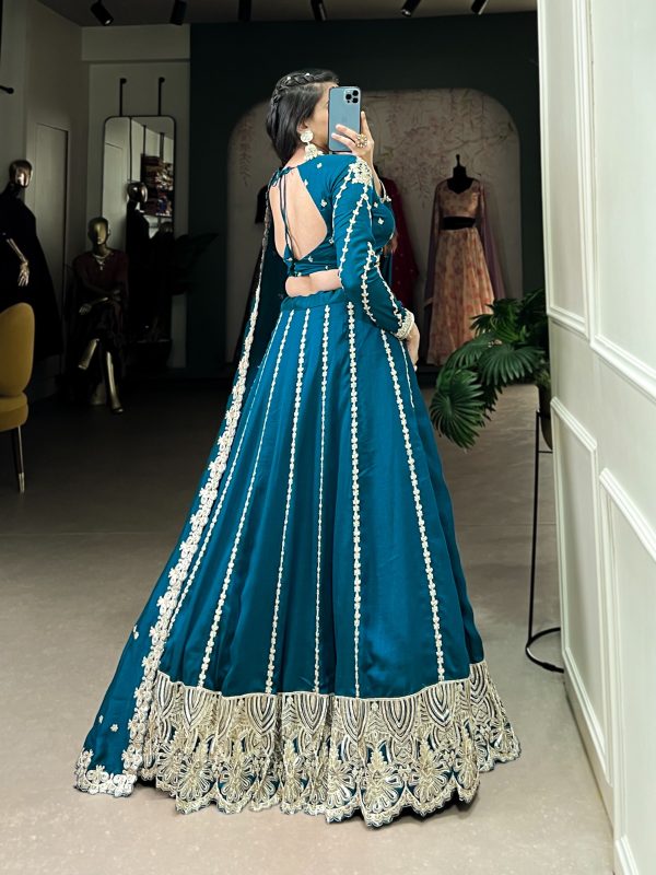 LNB 1418 Firozi Color Vichitra Silk Sequins and Thread Embroidery Work Lehenga Choli Wedding, Party, Festive, Events Etc. Delivery 4-6 Working Days Rs 2999 | Lehenga, Bollywood Lehenga, Creative Lehenga, Designer Lehenga, Embroidered Lehenga, Party Wear Lehenga