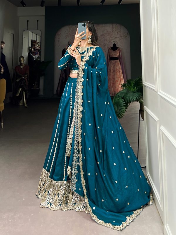 LNB 1418 Firozi Color Vichitra Silk Sequins and Thread Embroidery Work Lehenga Choli Wedding, Party, Festive, Events Etc. Delivery 4-6 Working Days Rs 2999 | Lehenga, Bollywood Lehenga, Creative Lehenga, Designer Lehenga, Embroidered Lehenga, Party Wear Lehenga