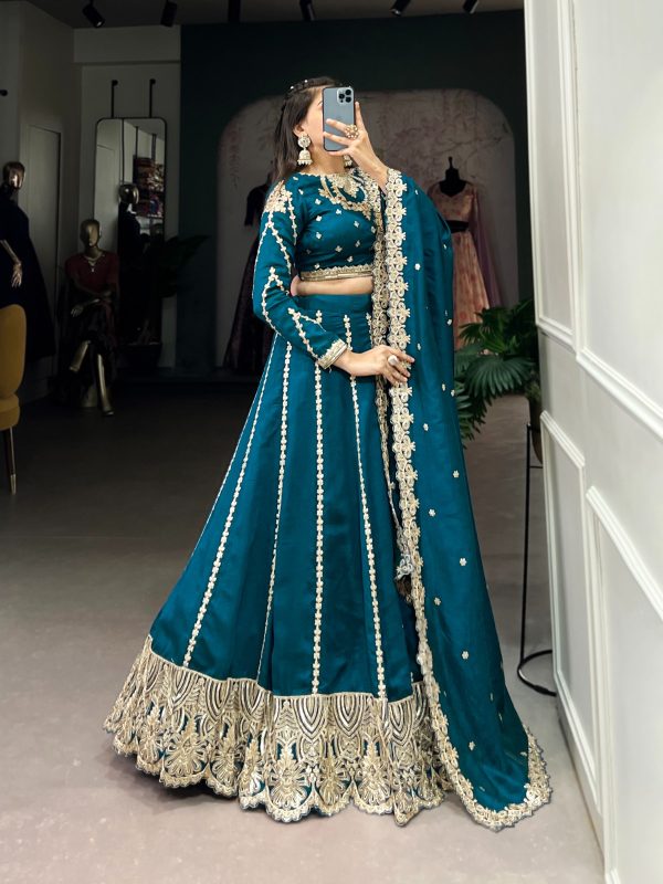 LNB 1418 Firozi Color Vichitra Silk Sequins and Thread Embroidery Work Lehenga Choli Wedding, Party, Festive, Events Etc. Delivery 4-6 Working Days Rs 2999 | Lehenga, Bollywood Lehenga, Creative Lehenga, Designer Lehenga, Embroidered Lehenga, Party Wear Lehenga
