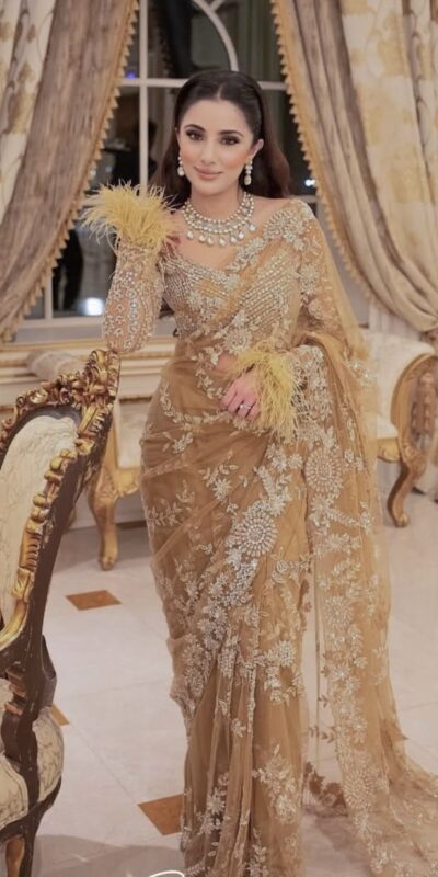 DF 3454 Gold Color Mono Net Multi Sequence Embroidery Work Casual, Wedding, Festive, Events . Expected Delivery 4-6 Working Days @1799/- only | Sarees, Bollywood Sarees, Creative Sarees, Designer Sarees, Embroidered Sarees, Ethnic Saree, Modern Digital sarees, Party Wear Sarees