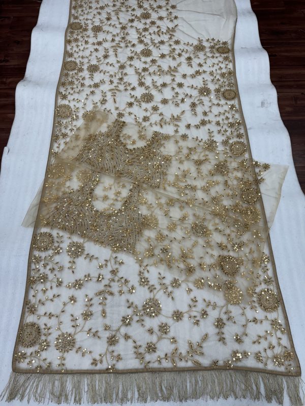 DF 3454 Gold Color Mono Net Multi Sequence Embroidery Work Casual, Wedding, Festive, Events . Expected Delivery  4-6 Working Days @1799/- only                                                                                | Sarees, Bollywood Sarees, Creative Sarees, Designer Sarees, Embroidered Sarees, Ethnic Saree, Modern Digital sarees, Party Wear Sarees