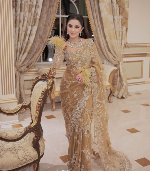 DF 3454 Gold Color Mono Net Multi Sequence Embroidery Work Casual, Wedding, Festive, Events . Expected Delivery  4-6 Working Days @1799/- only                                                                                | Sarees, Bollywood Sarees, Creative Sarees, Designer Sarees, Embroidered Sarees, Ethnic Saree, Modern Digital sarees, Party Wear Sarees