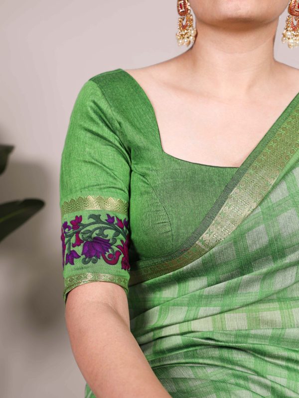 YNF 7035 Green Color Polyester Chanderi Printed Zari Weaving Work Saree Casual, Wedding, Festive, Events . Expected Delivery  4-6 Working Days @1549/- only                                                                                | Sarees, Bollywood Sarees, Creative Sarees, Designer Sarees, Embroidered Sarees, Ethnic Saree, Modern Digital sarees, Party Wear Sarees