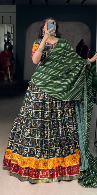 LNB 1638 Green Color Cotton Printed With Foil Work Lehenga Choli Wedding, Party, Festive, Events Etc. Delivery 4-6 Working Days Rs 1999 | Lehenga, Bollywood Lehenga, Creative Lehenga, Designer Lehenga, Embroidered Lehenga, Party Wear Lehenga