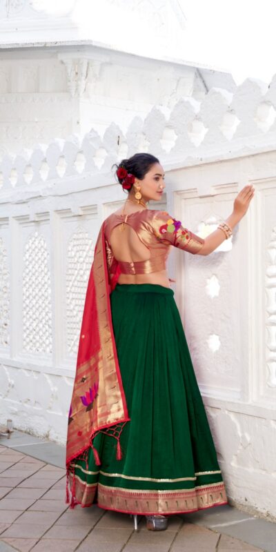 LNB 2016 Green Color Vichitra Silk Plain with Paithni lace border Lehenga Choli Wedding, Party, Festive, Events Etc. Delivery 4-6 Working Days Rs 2999 | Lehenga, Bollywood Lehenga, Creative Lehenga, Designer Lehenga, Embroidered Lehenga, Party Wear Lehenga