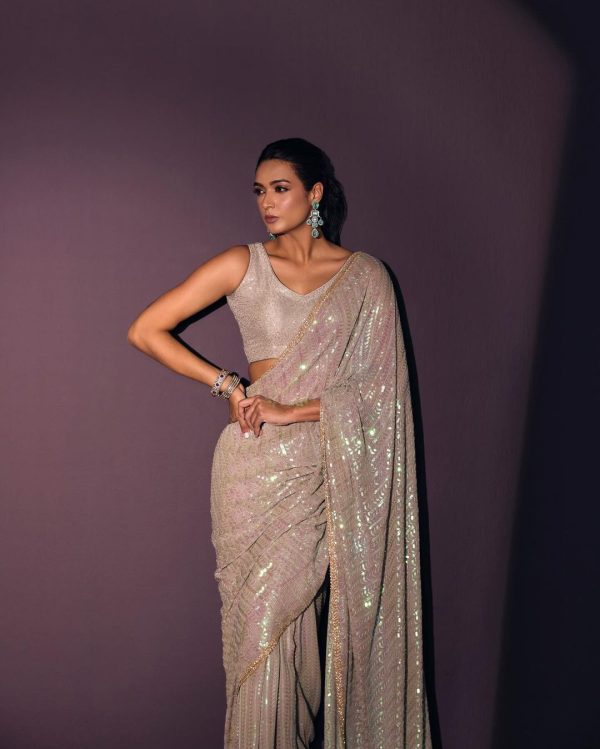DF 3416 Grey Color Georgette Rainbow Sequins Embroidery Work Saree Casual, Wedding, Festive, Events . Expected Delivery  4-6 Working Days @1799/- only                                                                                | Sarees, Bollywood Sarees, Creative Sarees, Designer Sarees, Embroidered Sarees, Ethnic Saree, Modern Digital sarees, Party Wear Sarees