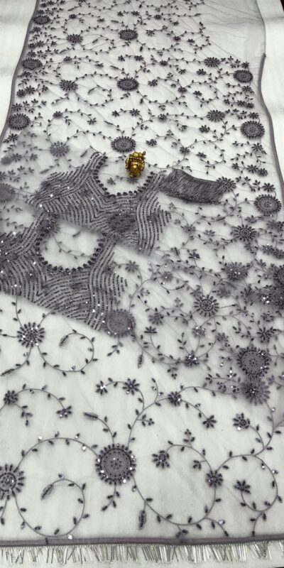 DF 3395 Grey Color Mono Net 5mm Multi & Sequins Embroidery Work Saree Casual, Wedding, Festive, Events . Expected Delivery 4-6 Working Days @1799/- only | Sarees, Bollywood Sarees, Creative Sarees, Designer Sarees, Embroidered Sarees, Ethnic Saree, Modern Digital sarees, Party Wear Sarees