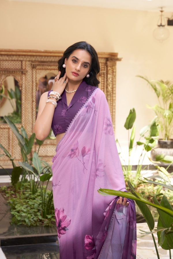 YNF 7038 Lavender Color Weightless Marbal Floral Printed Lace Saree Casual, Wedding, Festive, Events . Expected Delivery  4-6 Working Days @1549/- only                                                                                | Sarees, Bollywood Sarees, Creative Sarees, Designer Sarees, Embroidered Sarees, Ethnic Saree, Modern Digital sarees, Party Wear Sarees