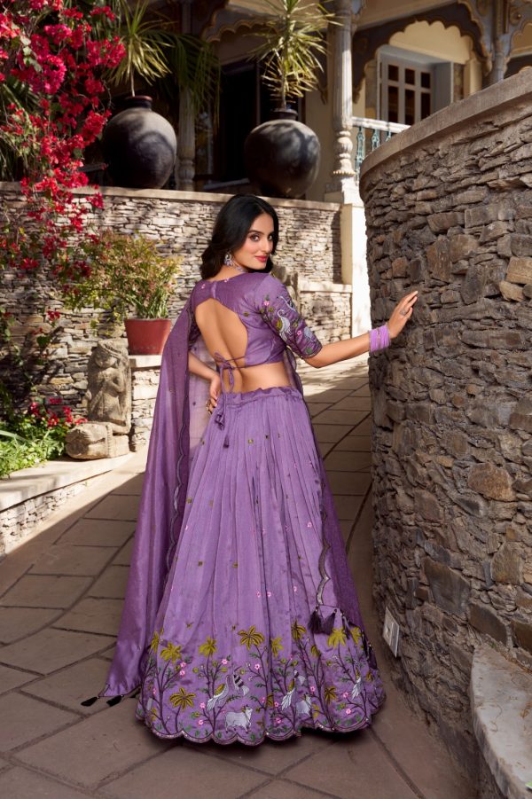 LNB 1423 Light Purple Color Vichitra Simmer and Thread Embroidery Work Lehenga Choli Wedding, Party, Festive, Events Etc. Delivery 4-6 Working Days Rs 3199 | Lehenga, Bollywood Lehenga, Creative Lehenga, Designer Lehenga, Embroidered Lehenga, Party Wear Lehenga