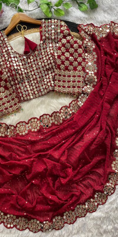 DF 3429 Maroon Color Faux Georgette 5mm Sequence Work Saree Casual, Wedding, Festive, Events . Expected Delivery 4-6 Working Days @2199/- only | Sarees, Bollywood Sarees, Creative Sarees, Designer Sarees, Embroidered Sarees, Ethnic Saree, Modern Digital sarees, Party Wear Sarees