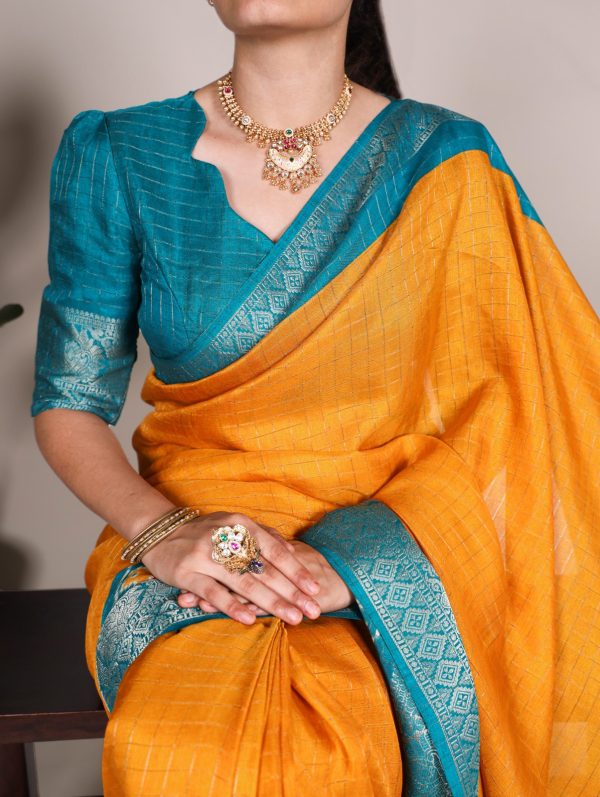 YNF 7029 Mustard Color Tussar Chex Patola Print Weaving Work Border Saree Casual, Wedding, Festive, Events . Expected Delivery  4-6 Working Days @1499/- only                                | Sarees, Bollywood Sarees, Creative Sarees, Designer Sarees, Embroidered Sarees, Ethnic Saree, Modern Digital sarees, Party Wear Sarees