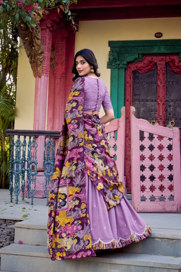 LNB 1237 Mustard Color Vichitra Sequins and Embroidery Work Kalamkari Lehenga Choli Wedding, Party, Festive, Events Etc. Delivery 4-6 Working Days Rs 3299 | Lehenga, Bollywood Lehenga, Creative Lehenga, Designer Lehenga, Embroidered Lehenga, Party Wear Lehenga