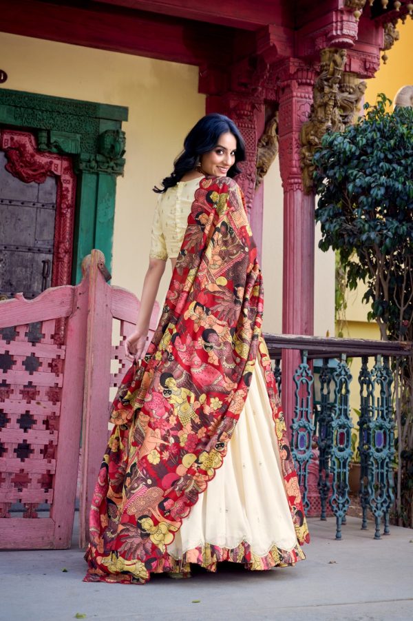LNB 1237 Mustard Color Vichitra Sequins and Embroidery Work Kalamkari Lehenga Choli Wedding, Party, Festive, Events Etc. Delivery 4-6 Working Days Rs 3299 | Lehenga, Bollywood Lehenga, Creative Lehenga, Designer Lehenga, Embroidered Lehenga, Party Wear Lehenga