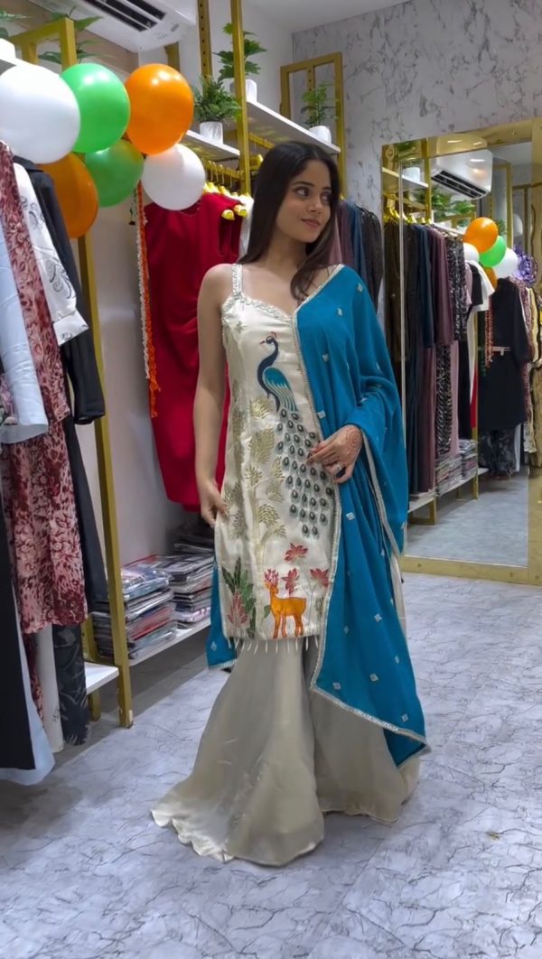 LG 1994 Off White Color French Crape Embroidery Work Salwar Suit Casual, Wedding, Festive, Events . Expected Delivery  4-6 Working Days @1999/- only      | Jump Suits, Salwar suit, Casual Suits, Creative suits, Designer Suits, Palazzo Suits, Party Wear Suits, Patiala Suits, Straight Suits