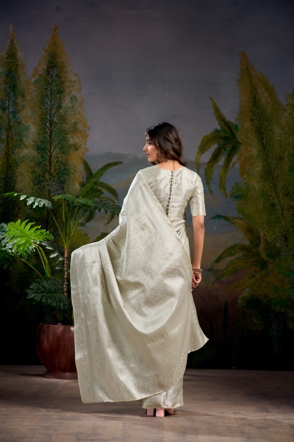 YNF 7404 Off White Color Kanjivaram Zari Weaving Work Saree Casual, Wedding, Festive, Events . Expected Delivery  4-6 Working Days @1599/- only                                | Sarees, Bollywood Sarees, Creative Sarees, Designer Sarees, Embroidered Sarees, Ethnic Saree, Modern Digital sarees, Party Wear Sarees