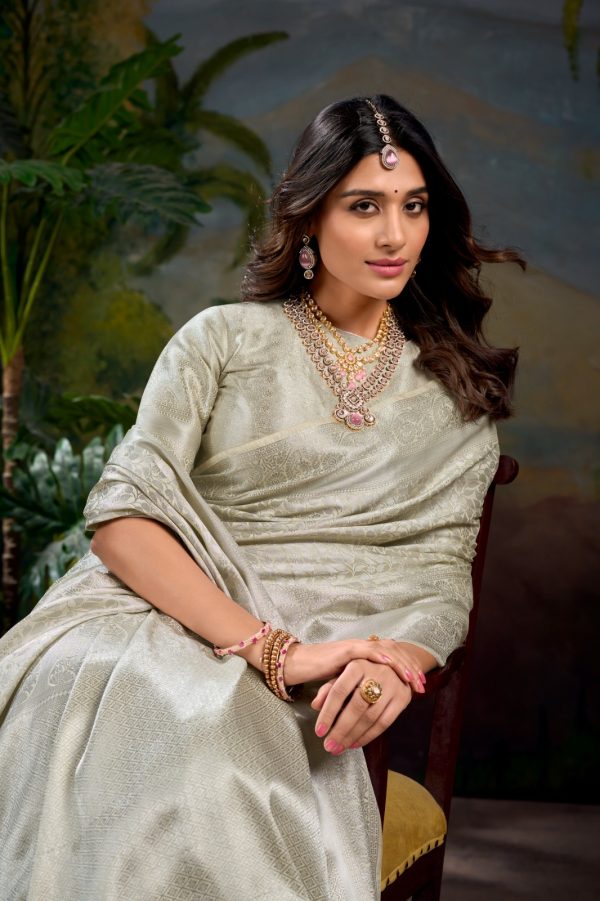 YNF 7404 Off White Color Kanjivaram Zari Weaving Work Saree Casual, Wedding, Festive, Events . Expected Delivery  4-6 Working Days @1599/- only                                | Sarees, Bollywood Sarees, Creative Sarees, Designer Sarees, Embroidered Sarees, Ethnic Saree, Modern Digital sarees, Party Wear Sarees